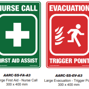 AARC LARGE SAFETY SIGN 1ST AID-NURSE CALL 300(W)MMX400(H)MM