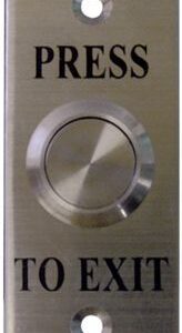 S/S PUSH BUTTON ON NARROW S/S PLATE 30X75MM PTE