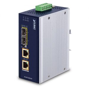 INDUSTRIAL 2 PORT SFP TO 2 PORT 10/100/100T MEDIA CONV