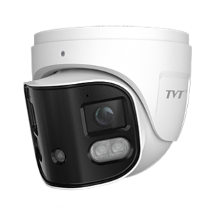 TVT 8MP IR Fixed-focal 2.8mm Dual-lens Splicing Turret Active Deterrence Network Camera