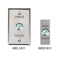 SS EXIT BUTTON,BLUE,IP65,FLY LEADS 22.0 W70XH115XD32MM