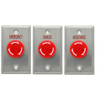 RED MUSHROOM TWIST TO RESET BUTTON, STD. BLANK PLATE