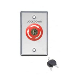DURESS TWIST TO RELEASE KEYED RED MUSHROOM BUTTON