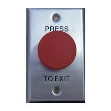 RED MUSHROOM EXIT, LARGE PLATE, IP66, NO/NC