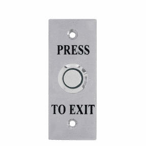 FLUSH EXIT BUTTON, ILLUM GREEN, ARCHITRAVE