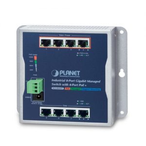 HIGH TEMP WALL MOUNT 8 PORT POE 75 DEG IP30 SWITCH